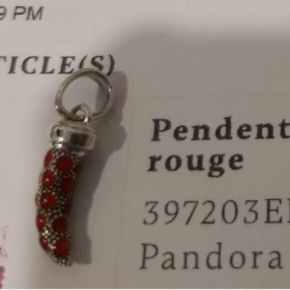Auth. Pandora *Retired* Sterling Silver Red Corno Amulet w/Red Enamel 397203EN07 - Picture 4 of 13